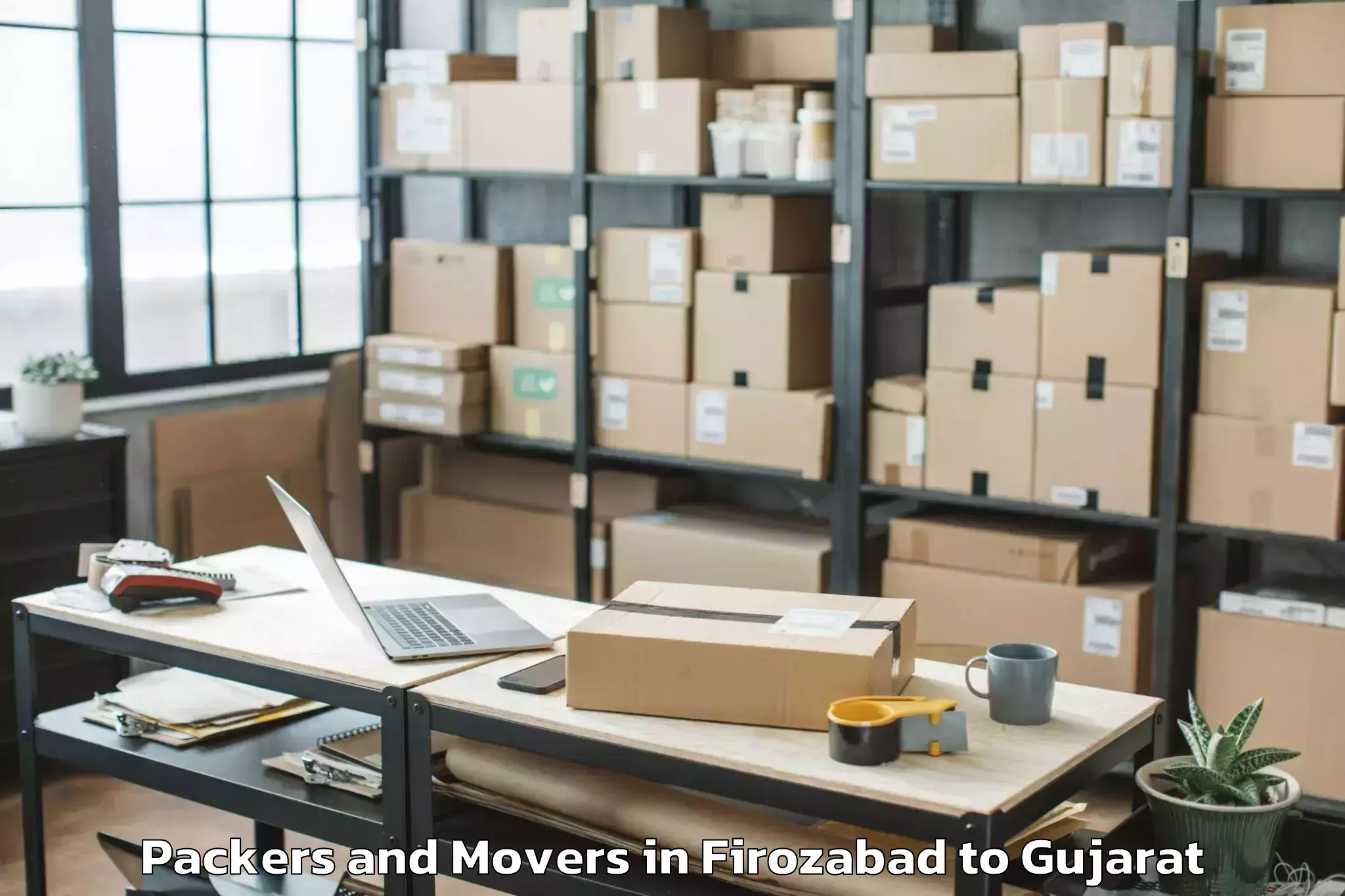 Reliable Firozabad to Crystal Mall Rajkot Packers And Movers